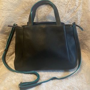 Mywalit pebbled leather satchel handbag